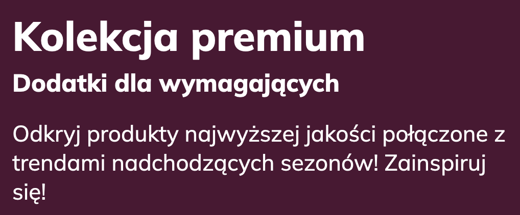 Kolekcja premium - promocja na ekskluzywne produkty