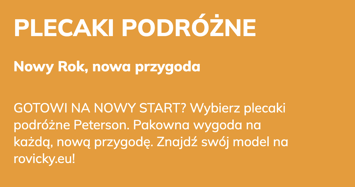 Nowy Rok, nowe podróże - promocja na plecaki podróżne