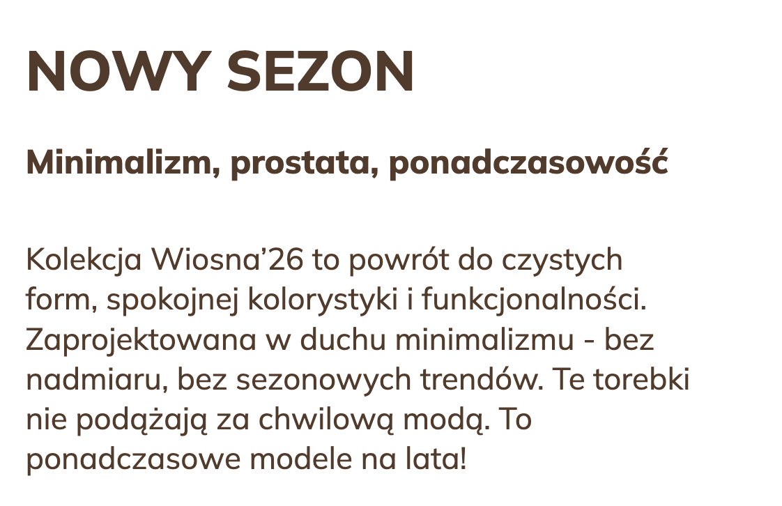 Minimalizm, prostota i ponadczasowość - kolekcja Wiosna'26