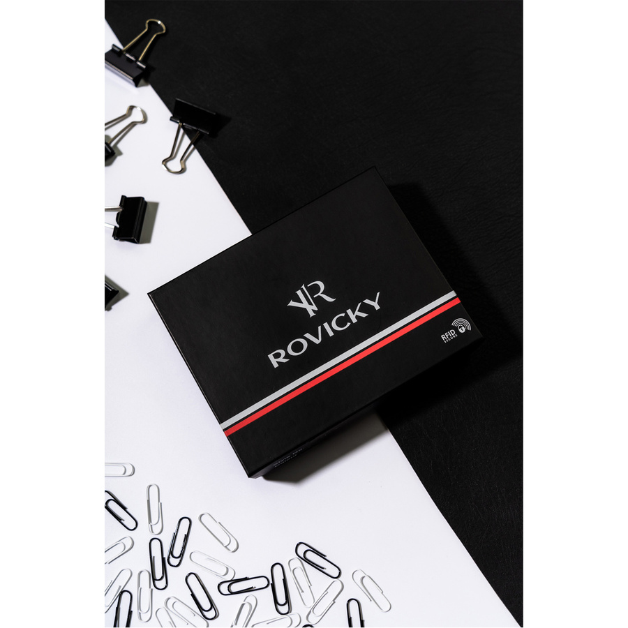 Skórzany portfel męski z motywem patriotycznym - Rovicky