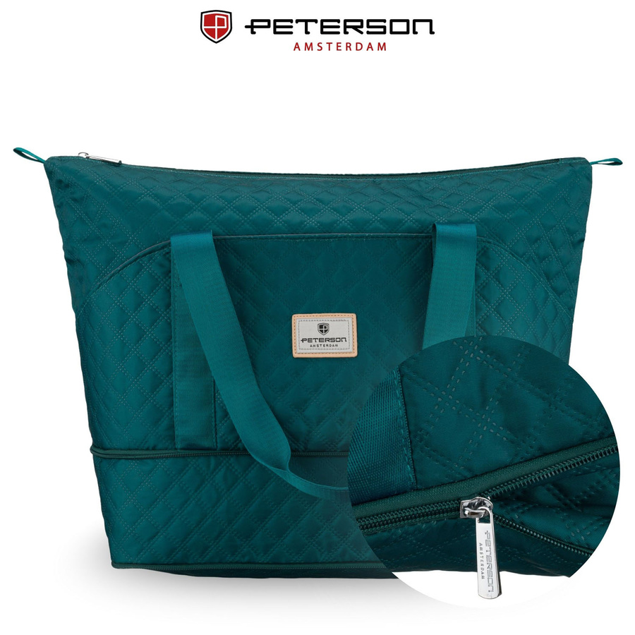 Treningowa torba wykonana z poliestru w zielonym kolorze, zawieszona na wygodnych uchwytach - Peterson