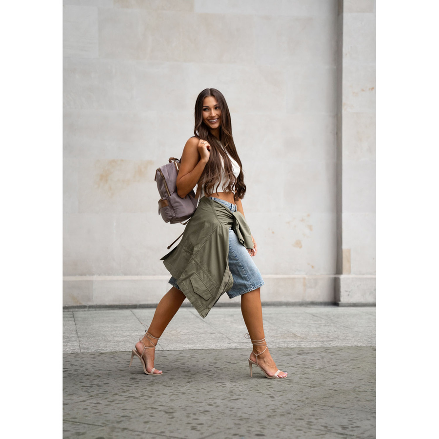 Szary, miejski plecak damski z nylonu - Peterson