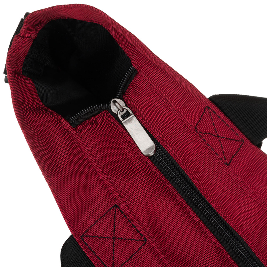 Pojemna torba damska z poliestru w burgundowym kolorze zamykana suwakami - Peterson