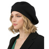 Ciepły, czarny beret damski wykonany z akrylu - Rovicky
