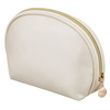 Beżowa kosmetyczka ze skóry ekologicznej, jednokomorowa i zamykana suwakiem - Rovicky