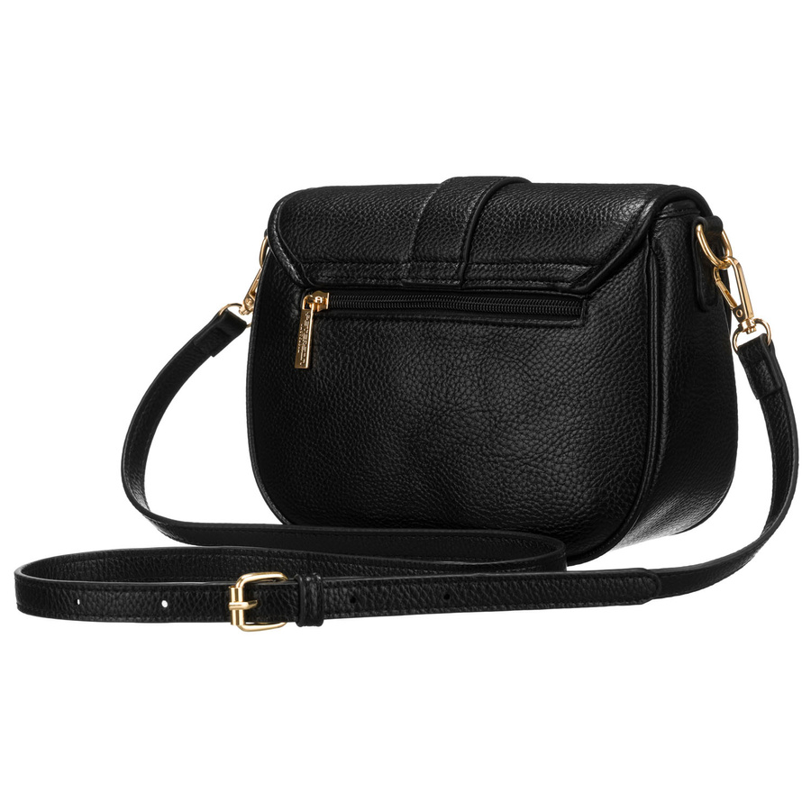 Mała, czarna torebka damska na ramię ze skóry ekologicznej - Peterson