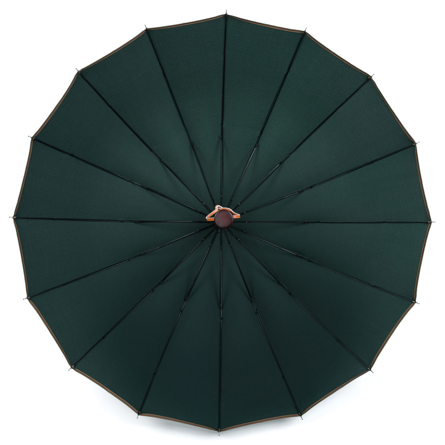 Elegancki, zielony parasol z dużą czaszą - Peterson