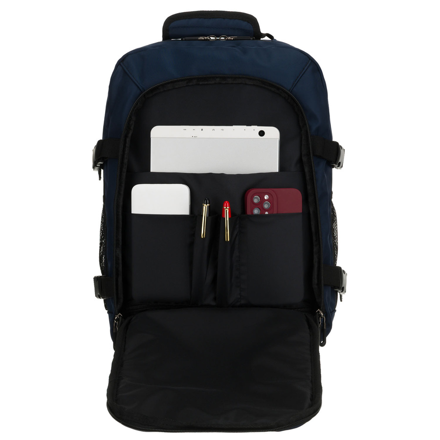 Podróżny plecak z poliestru w granatowym kolorze - Peterson