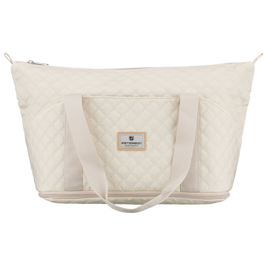 Beżowa, treningowa torba wykonana z poliestru, jednokomorowa - Peterson