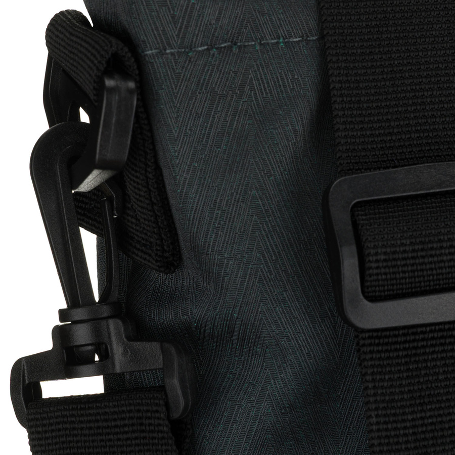 Szara shopperka damska zamykana suwakiem z kieszonką zewnętrzną - Rovicky