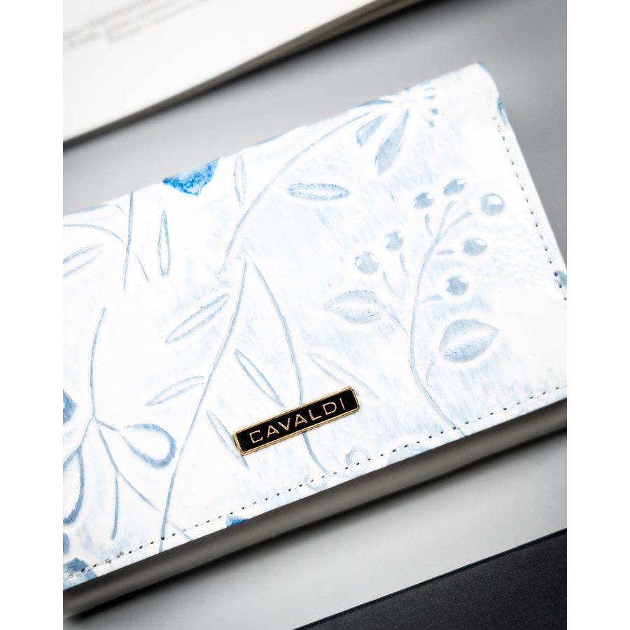 Pojemny portfel damski w kwiaty zamykany na zatrzask - 4U Cavaldi