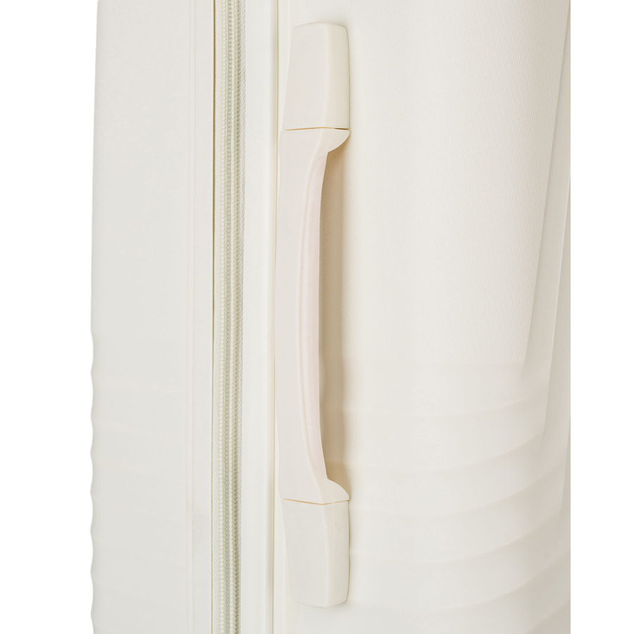 Duża walizka podróżna w beżowym kolorze z wodoodporną skorupą - Peterson