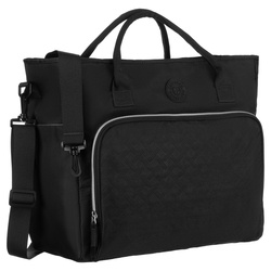 Czarna, praktyczna torba podróżna z poliestru wyposażona w uchwyt na walizkę - Peterson