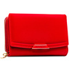 Czerwony, średni portfel damski ze skóry ekologicznej zamykany na zatrzask - Rovicky
