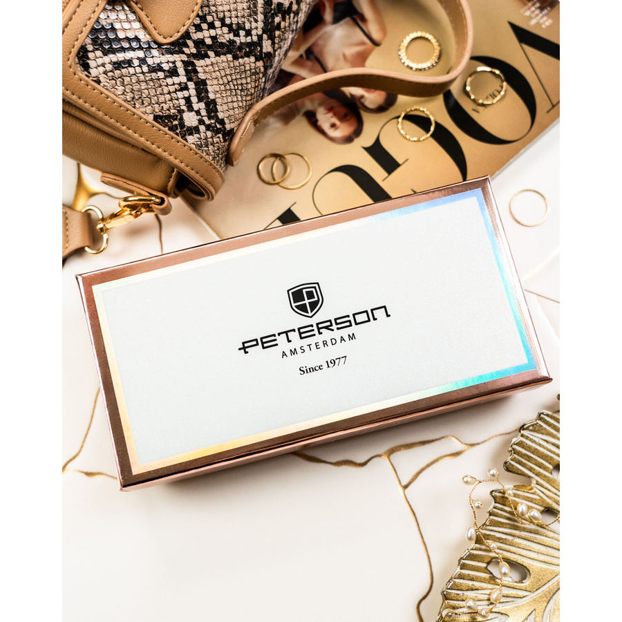 Wielokolorowy portfel damski ze skóry ekologicznej w kwiatowy wzór - Peterson