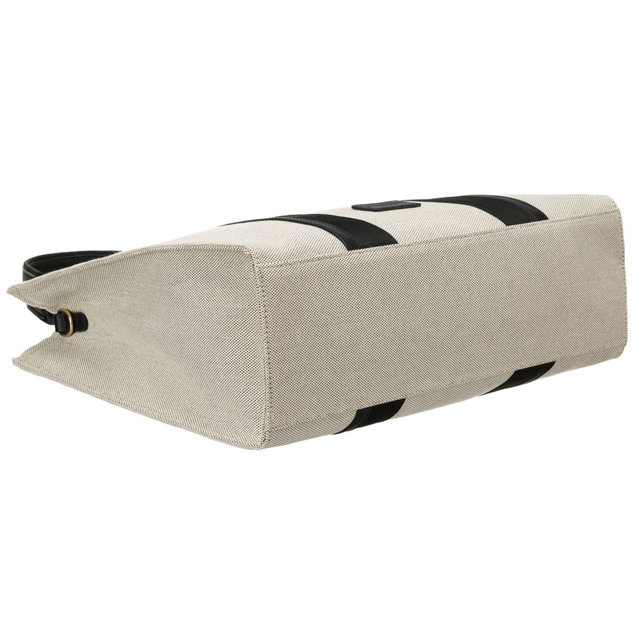 Modna shopperka damska w czarno-beżowym kolorze z regulowanym paskiem - Peterson