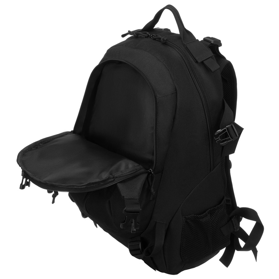 Czarny, wojskowy plecak militarny wyposażony w pasy kompresyjne - Peterson