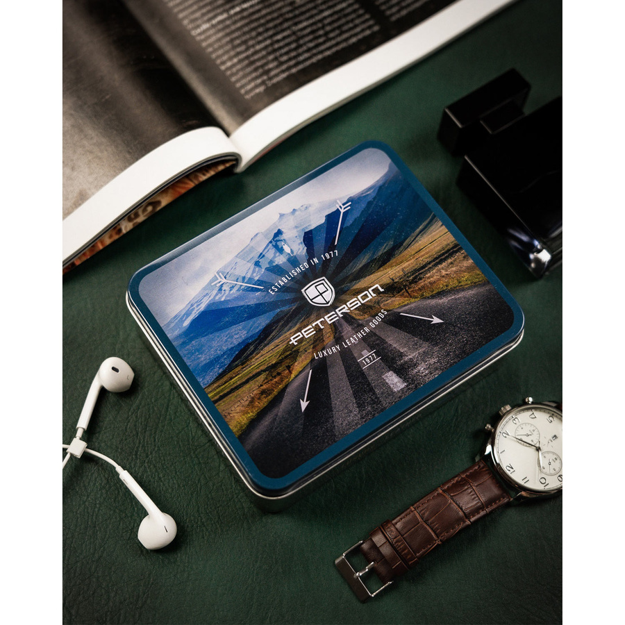 Skórzany sportowy portfel na zamek - Peterson