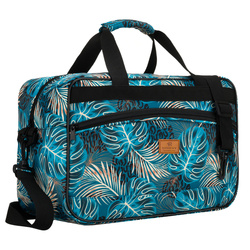 Torba podróżna pokryta roślinnym wzorem wyposażona w dopinany pasek - Rovicky