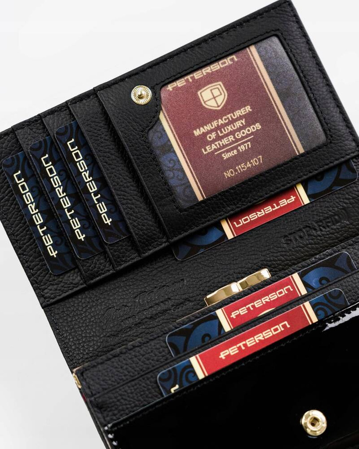 Kompaktowy portfel z wysokojakościowej skóry naturalnej - Peterson