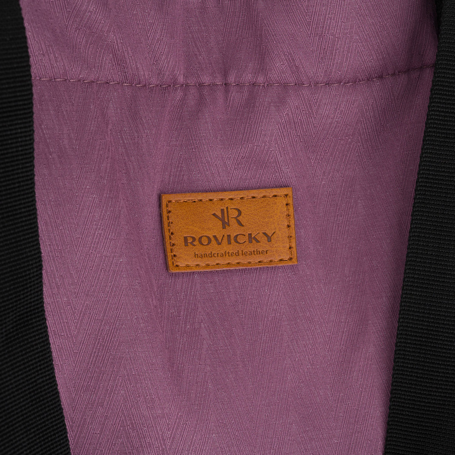 Shopperka damska w fioletowym kolorze, jednokomorowa i zamykana suwakiem z kieszonką zewnętrzną - Rovicky