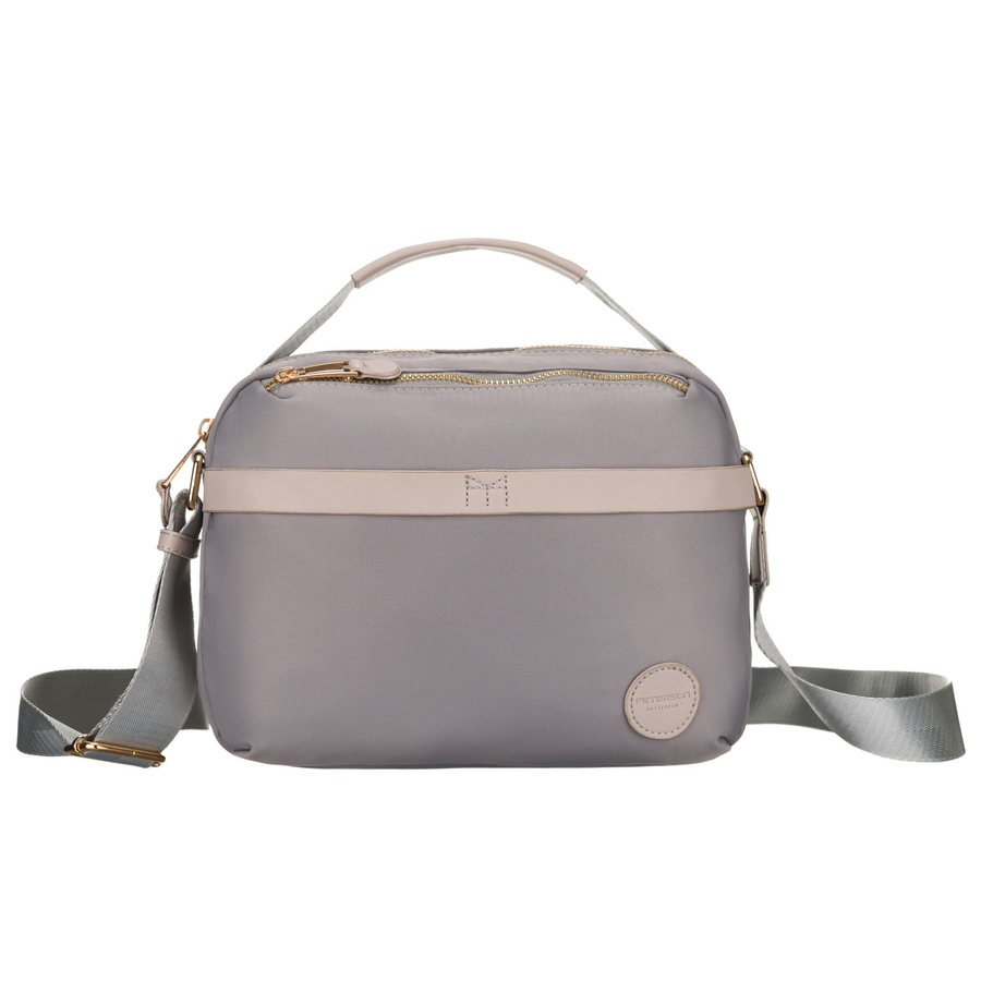 Listonoszka damska z nylonu w szarym kolorze zamykana suwakiem - Peterson