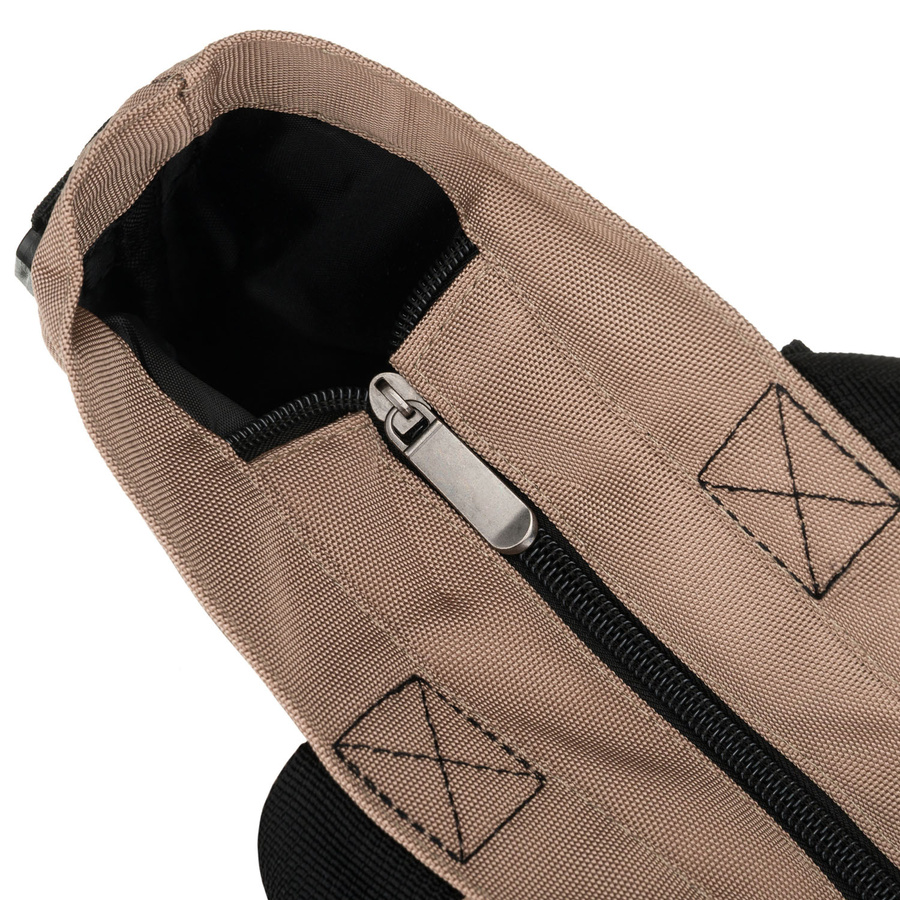 Duża torba damska z poliestru w beżowym kolorze, jednokomorowa - Peterson