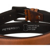 Skórzany, brązowy pasek męski z klasyczną klamrą i dwiema szlufkami - Peterson