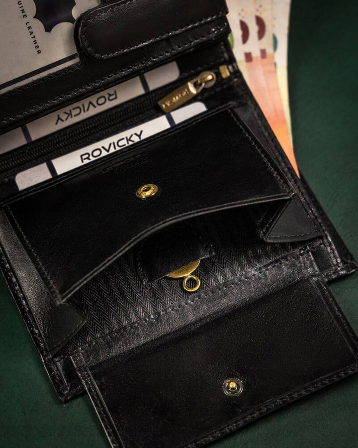 Duży, skórzany portfel męski - Rovicky