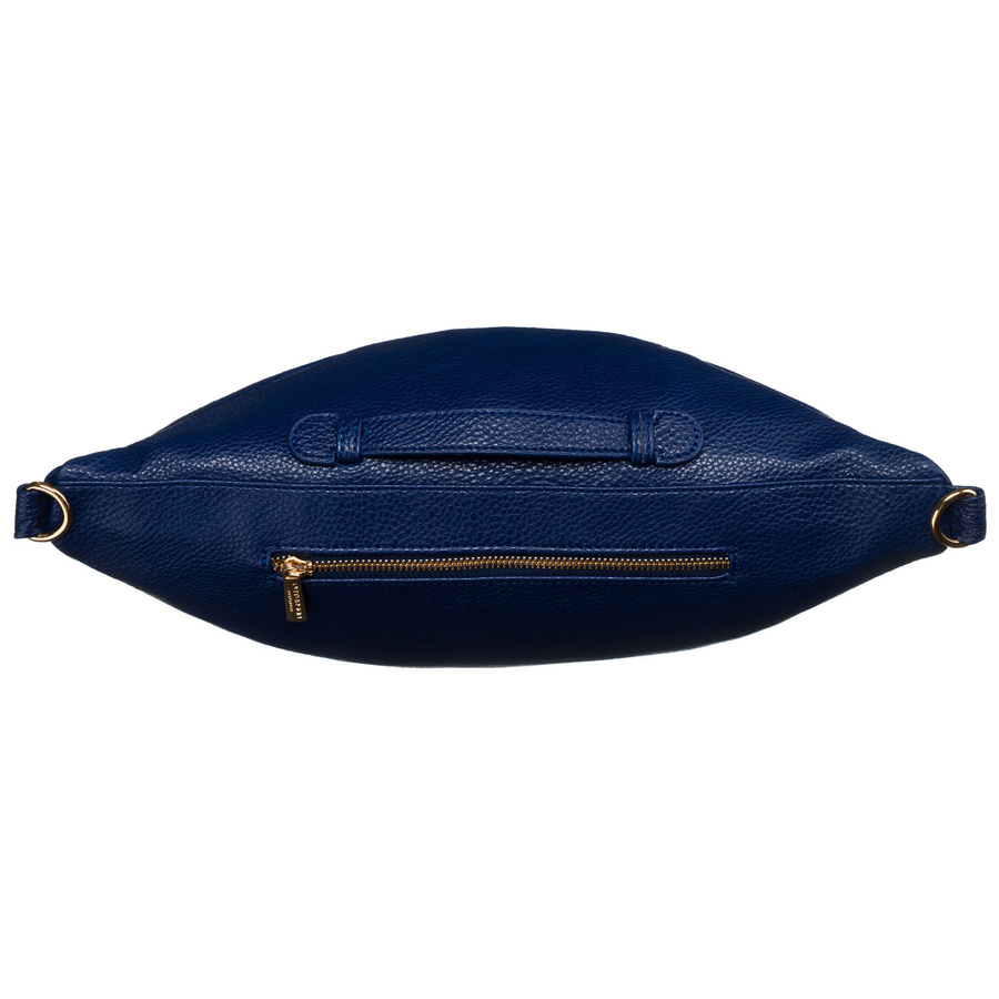 Granatowa sportowa nerka damska ze skóry ekologicznej saszetka na biodra lub na ramię crossbody Peterson