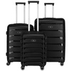 Zestaw walizek w czarnym kolorze wykonanych z polipropylenu z zamkami szyfrowanymi - Peterson