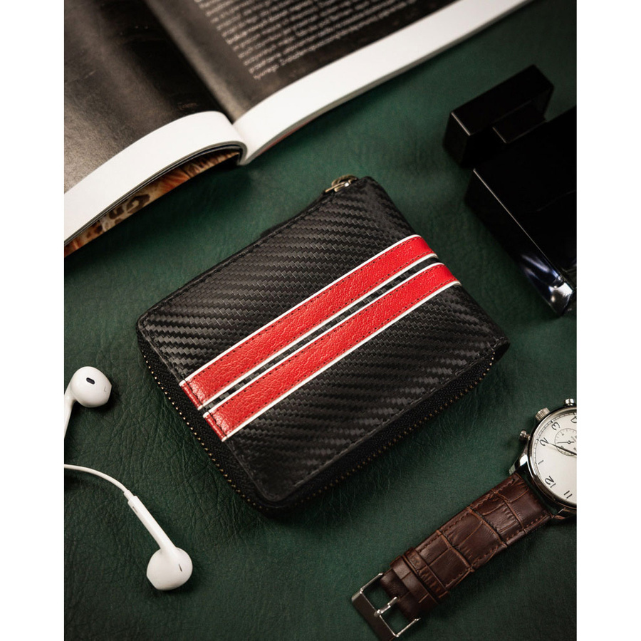 Skórzany sportowy portfel na zamek - Peterson