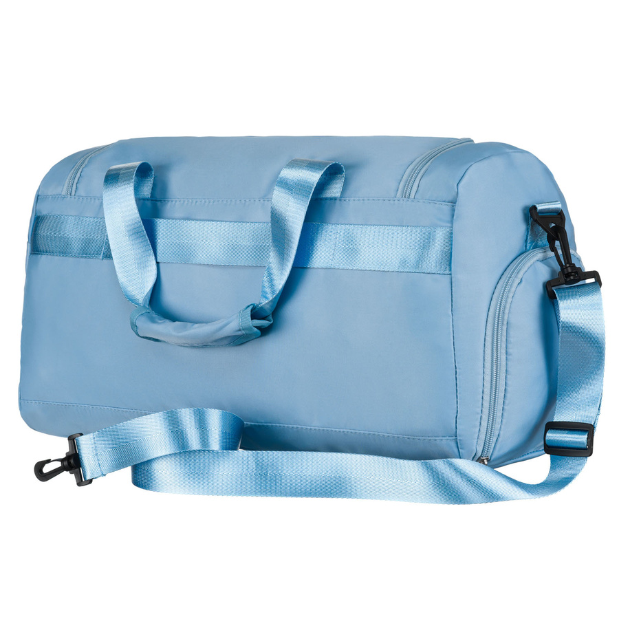 Weekendowa torba podróżna w błękitnym kolorze z uchwytem na walizkę - Peterson