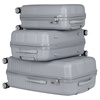 Zestaw walizek podróżnych z tworzywa ABS w szarym kolorze - Peterson