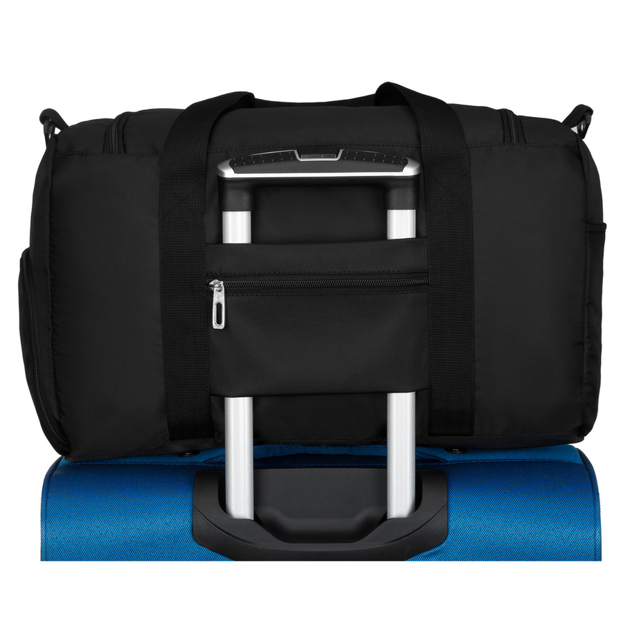 Czarna, sportowa torba podróżna z poliestru z paskiem na ramię - Peterson