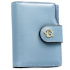 Portfel damski ze skóry ekologicznej w błękitnym kolorze, wyposażony w system RFID - Rovicky