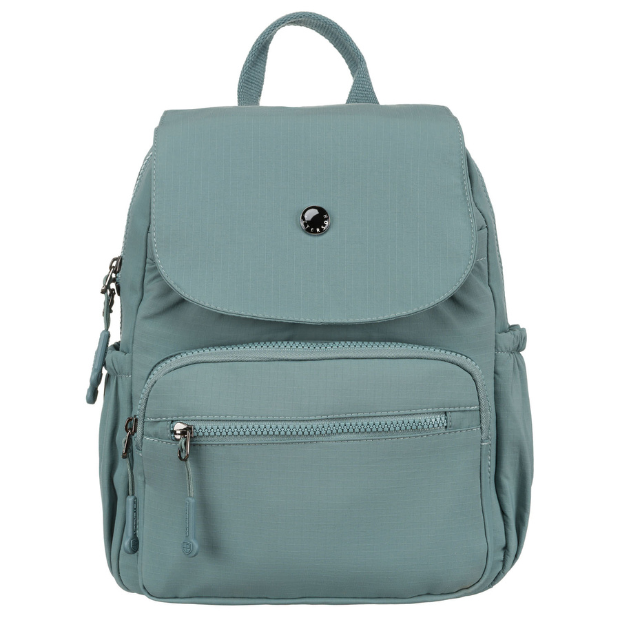 Niebieski plecak damski z poliestru z klapką zamykaną na magnes - Peterson