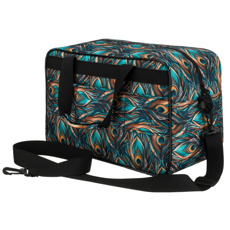 Torba podróżna z wytrzymałego poliestru z roślinnym wzorem wyposażona w dopinany pasek - Rovicky