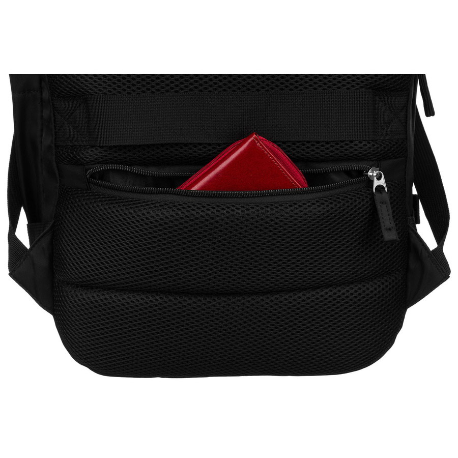 Czarny, trzykomorowy plecak podróżny wykonany z poliestru - Peterson