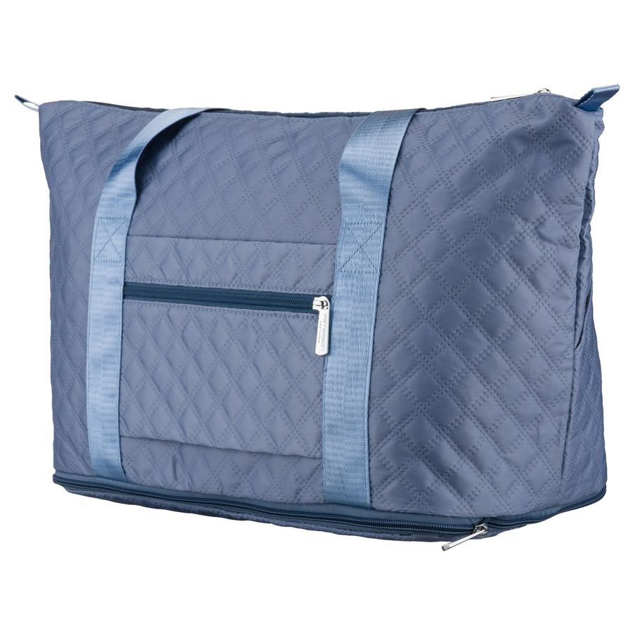 Treningowa torba wykonana z poliestru w niebieskim kolorze, wyposażona w uchwyt na walizkę - Peterson