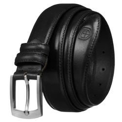 Skórzany, klasyczny, czarny pasek męski - Peterson