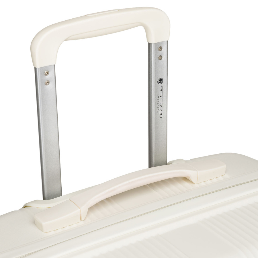 Kabinowa, beżowa walizka podróżna z teleskopowym uchwytem - Peterson