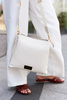 Biała torebka damska skóra ekologiczna kuferek do ręki lub na ramię Peterson 