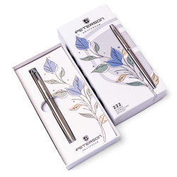 Metalowy długopis w srebrnym kolorze z czarnym wkładem - Peterson