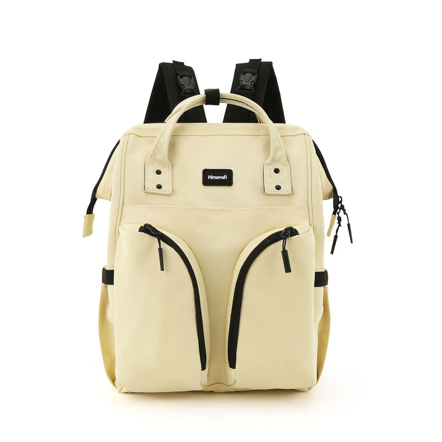 Praktyczny plecak damski z poliestru w żółtym kolorze zamykany suwakiem - Himawari