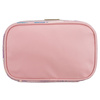 Podróżna kosmetyczka z tkaniny syntetycznej w różowym kolorze ozdobiona cekinami - Peterson