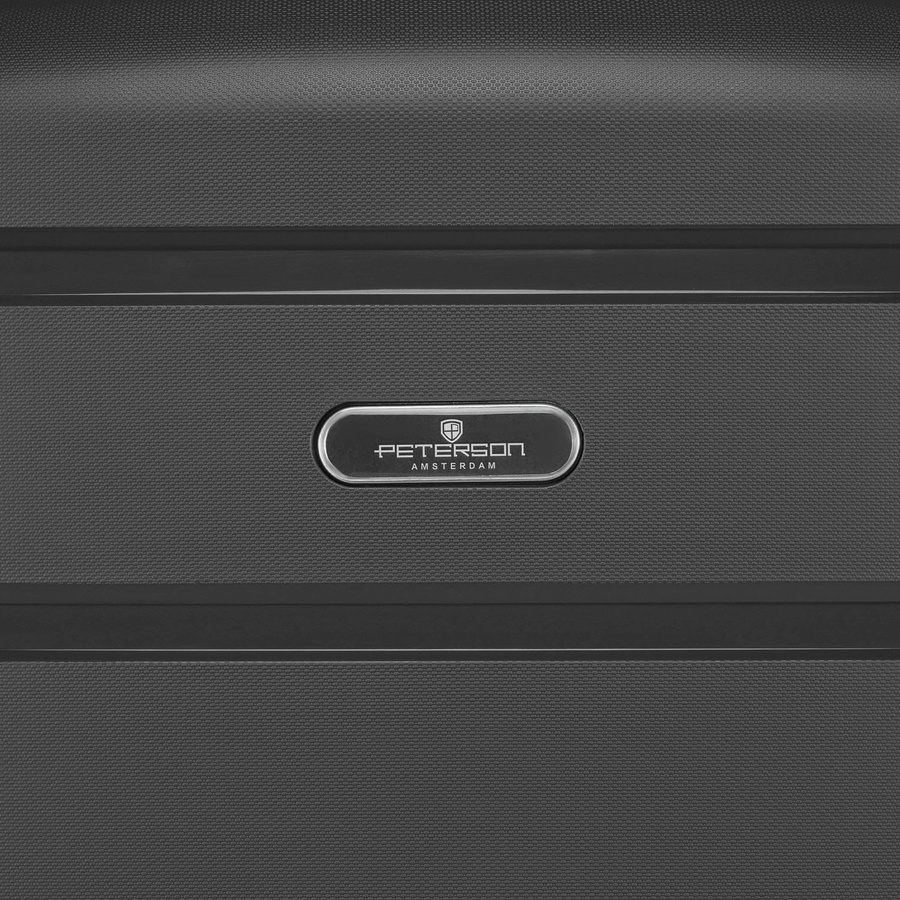 Mała walizka kabinowa z polipropylenu w szarym kolorze - Peterson