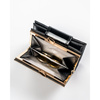Mały portfel damski wykonany ze skóry naturalnej w czarno-złotym kolorze wyposażony w system RFID - Peterson