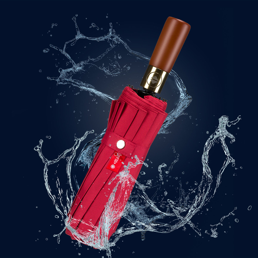 Parasol w kolorze czerwonym, rozkładany automatycznie - Peterson