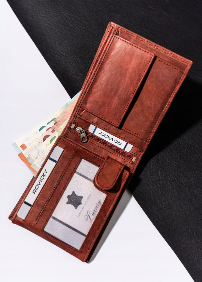 Duży, skórzany portfel męski w orientacji poziomej - Always Wild